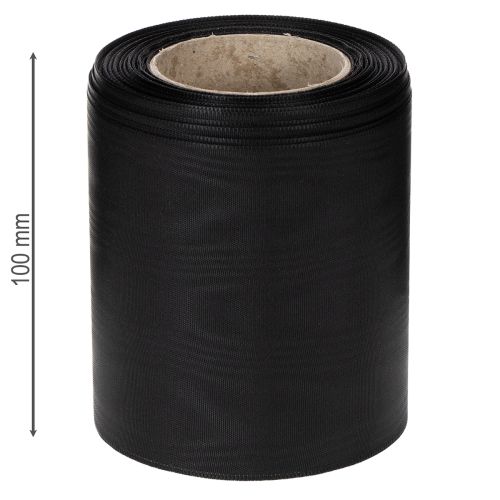 Svart kransband 100mm 25m - sorgband, rosettband, dekorationsband, blomstertillbehör | Floristik24.se