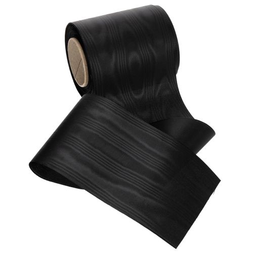 Svart kransband 100mm 25m - sorgband, rosettband, dekorationsband, blomstertillbehör | Floristik24.se