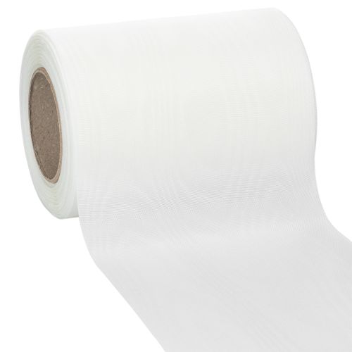 Vitt kransband 125mm 25m dekorativt band begravningsceremoni gravdekoration köpa | Floristik24.se