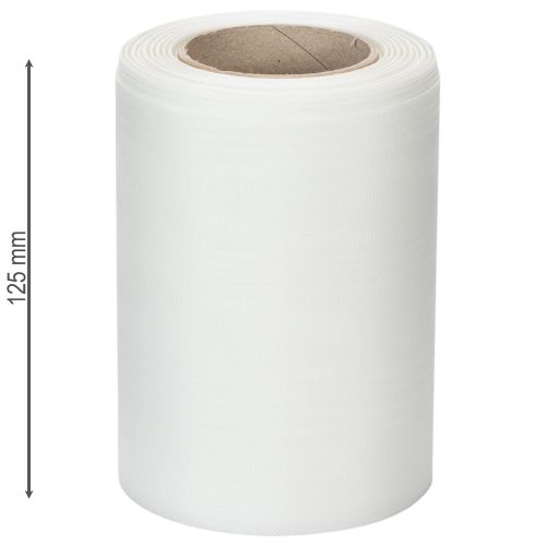 Vitt kransband 125mm 25m dekorativt band begravningsceremoni gravdekoration | Floristik24.se