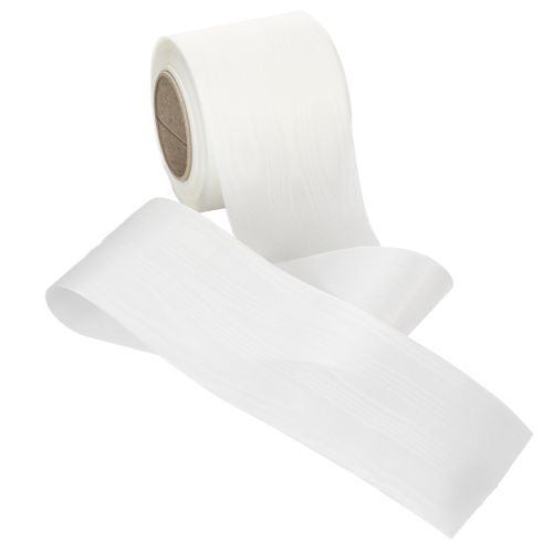 Artikel Vitt kransband, hög kvalitet, 75 mm x 25 m - dekorativt band för blomsterhandel och begravningsceremonier, perfekt för tryck.
