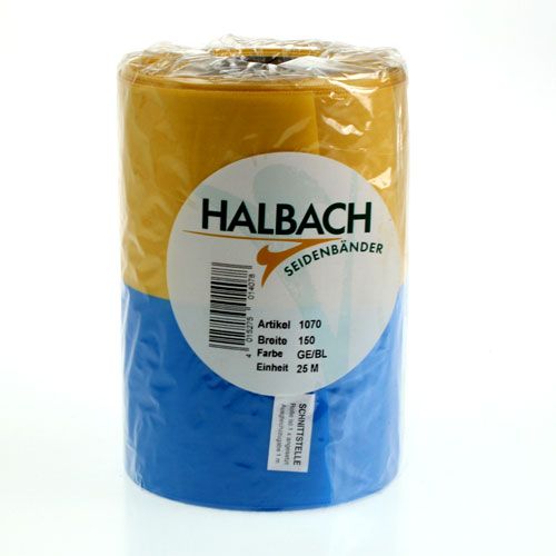 Artikel Kransband Moiré blå-gula 150 mm