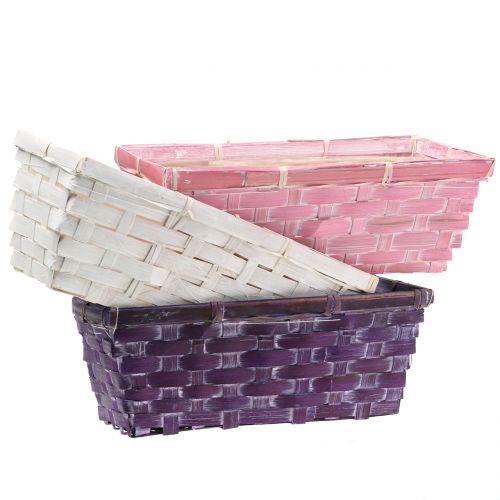 Chipkorg fyrkantig lila/vit/rosa 6 st