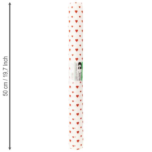 Artikel Crepe Paper with Hearts Florist&#39;s Crepe Mors Dag Röd, Vit 50×250cm