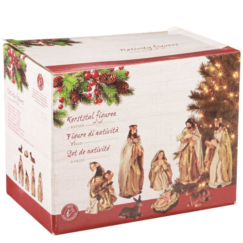 Artikel Födelsefigurer set 8 figurer krämguld handmålade 6-12,5cm