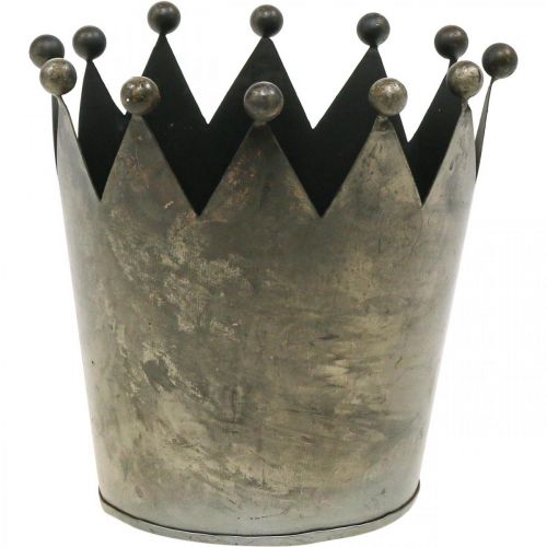 Floristik24 Deco krona antik utseende grå metall bordsdekoration Ø15cm H15cm