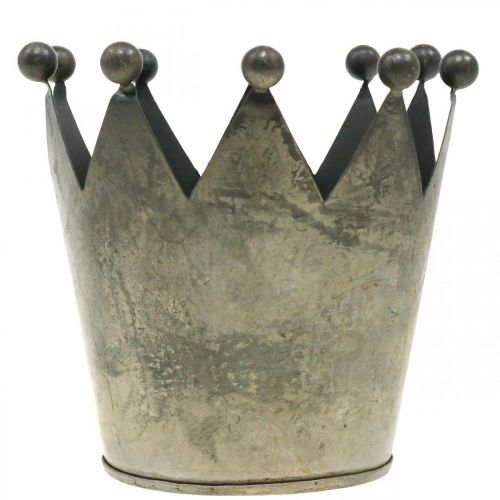 Artikel Deco krona antik utseende grå metall bordsdekoration Ø12,5cm H12cm