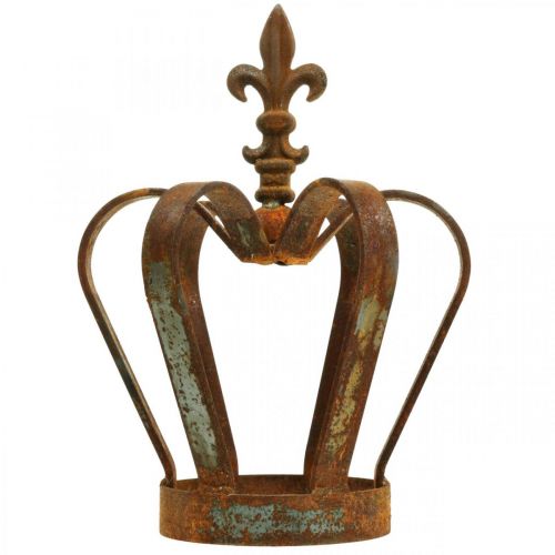 Floristik24 Vintage dekorativ krona patina metalldekor Ø20cm H28cm