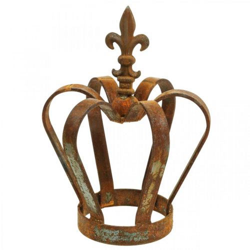 Floristik24 Vintage dekorativ krona patina metalldekor Ø20cm H28cm