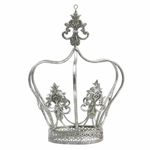 Floristik24 Dekorativ krona silvermetall Ø17,3cm H22,5cm