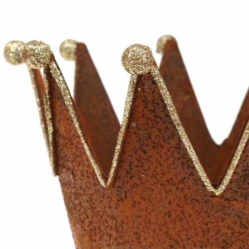 Floristik24 Dekorativ kruka krona rostfritt stål guld Ø13.5cm H11.5cm 2st