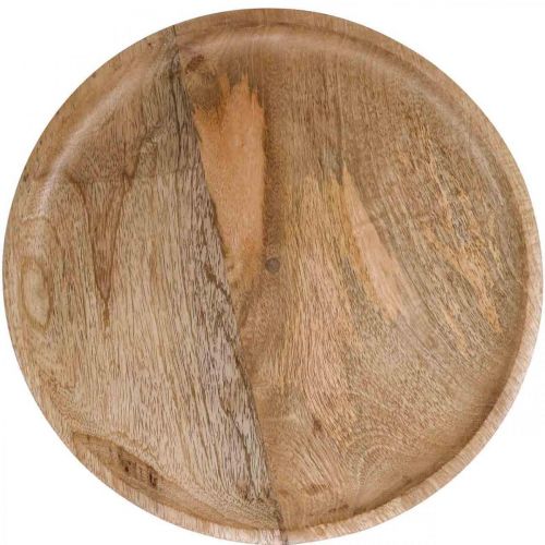Floristik24 Träbricka, dekorbricka, dekortallrik rund Ø30cm H12cm