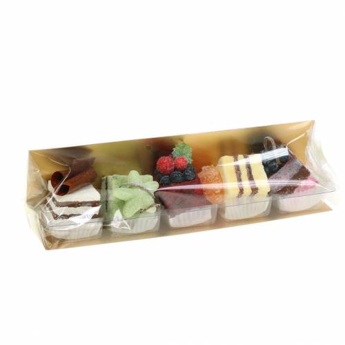 Floristik24 Konstgjorda kakbitar sorterade 4×4cm 5 st