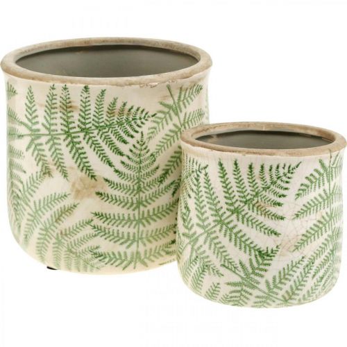 Floristik24 Planterkar lergods ormbunkskruka keramik Ø15/10,5 cm set om 2
