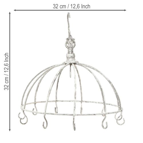 Artikel Kökskrona Kökshängare Metall Vit Shabby Chic Ø31,5cm