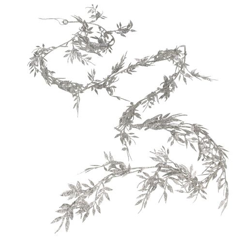 Artikel Konstgjord girlang silverglitter ormbunksbladsgirlang 180cm 3 st