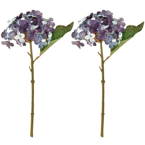 Artikel Konstgjord hortensia dekoration konstgjord blomma blå lila 34cm 2st