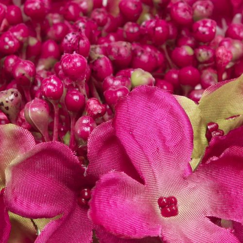 Artikel Konstgjorda hortensia Rosa gren Blomblad 43cm 2st