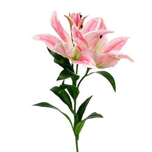 Floristik24 Konstgjord Lily Pink Real Touch 100cm