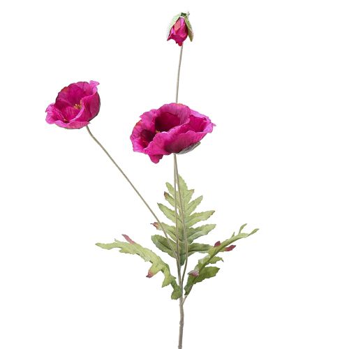 Konstgjorda vallmo dekorativa sidenblommor rosa 70cm