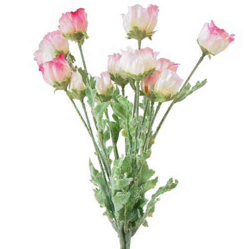 Floristik24 Konstgjorda vallmo Dekorativa sidenblommor Rosa 42cm 4st