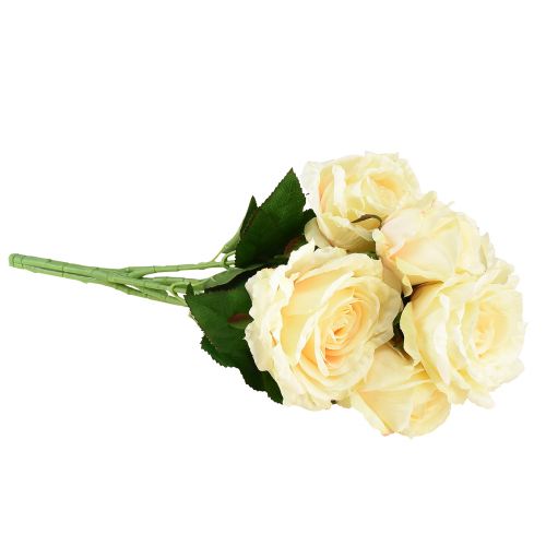 Artikel Konstgjorda Rosor Konstgjord Blombukett Rosor Krämgul Pick 54cm