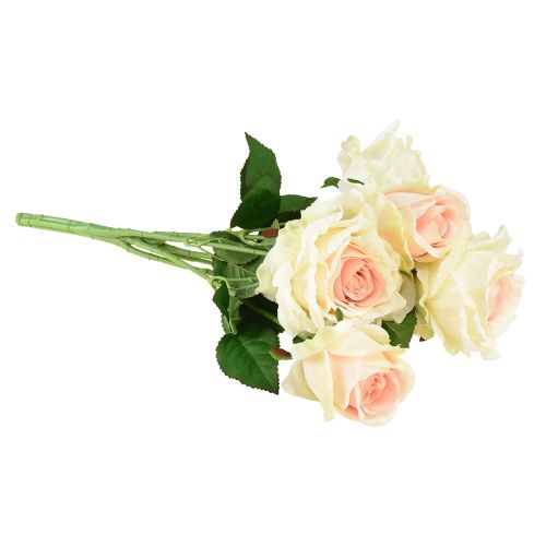 Artikel Konstgjorda Rosor Konstgjord Blombukett Rosor Krämrosa Pick 54cm