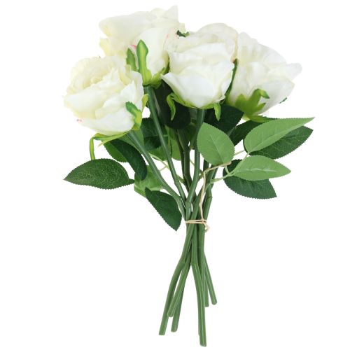 Konstgjorda rosor i ett gäng vita 30cm 8 st | Floristik24.se