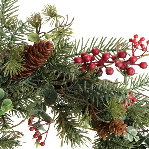 Artikel Konstgjord adventskrans med röda bär och dekorativ krans Ø45cm