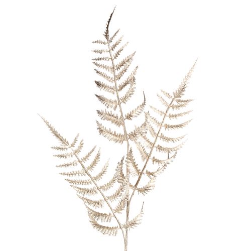 Artikel Konstgjord dekorativ ormbunke champagne metallic L85cm 2st