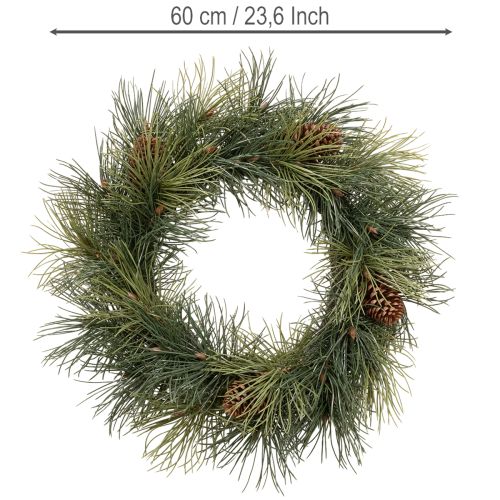 Konstgjord krans av tallkvistar med kottar 60 cm | Floristik24.se