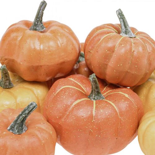 Floristik24 Konstgjord pumpa Orange Ø6-8cm 8st