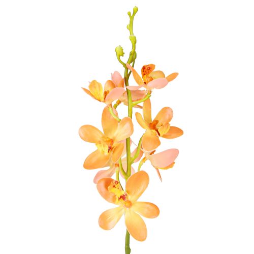 Floristik24 Konstgjord orkidégren 8 Blommor Orange L38cm 2st