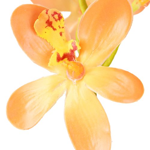 Artikel Konstgjord orkidégren 8 Blommor Orange L38cm 2st