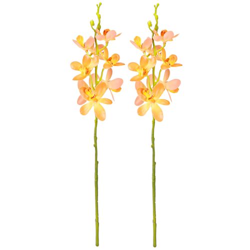 Artikel Konstgjord orkidégren 8 Blommor Orange L38cm 2st