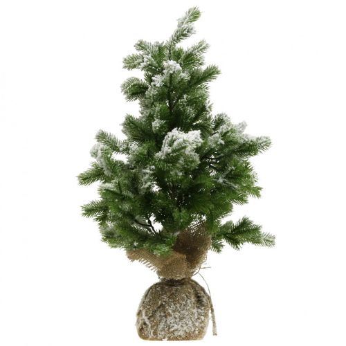 Floristik24 Konstgjord mini julgran i säck Snowy Ø32cm H55cm