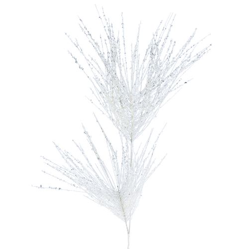 Floristik24 Konstgjord furugren dekorativ gren vit glitter L80cm