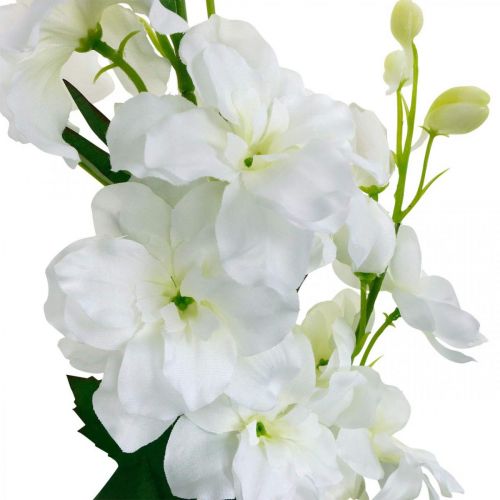 Floristik24 Konstgjord delphinium vit delphinium konstgjord blomma sidenblommor 98cm