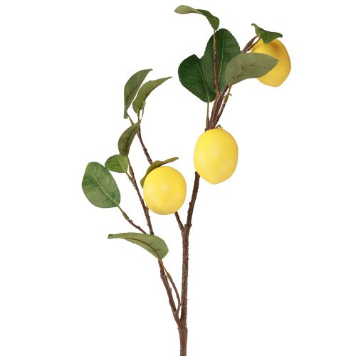 Artikel Konstgjord citrongren dekorativ gren med 3 gula citroner 65cm
