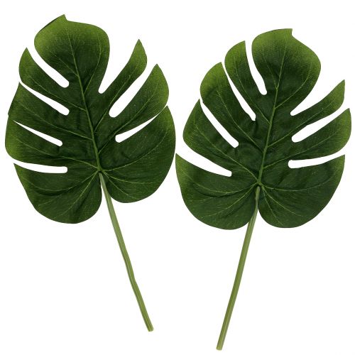 Floristik24 Konstgjord filodendronblad 18cm grön 6st