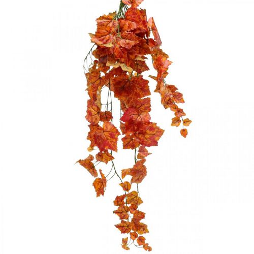 Artikel Konstgjorda vinblad röda orange hängande grenar L95cm