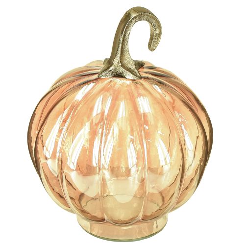 Floristik24 Pumpadekoration i glas, pumpadekoration i glas, orange Ø14cm H18cm