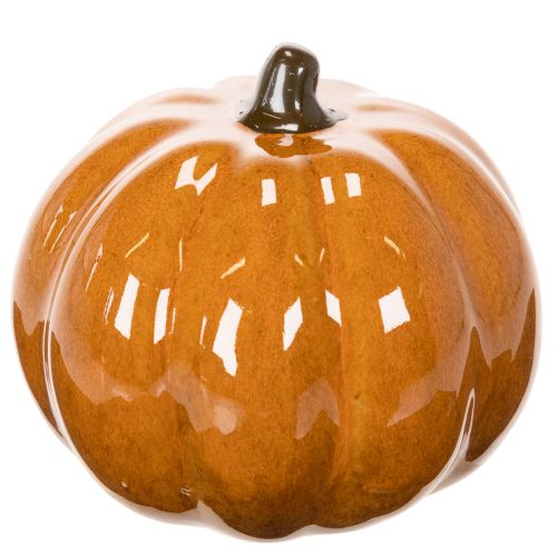 Keramisk pumpa LED Halloweendekoration liten 10cm | Floristik24.se
