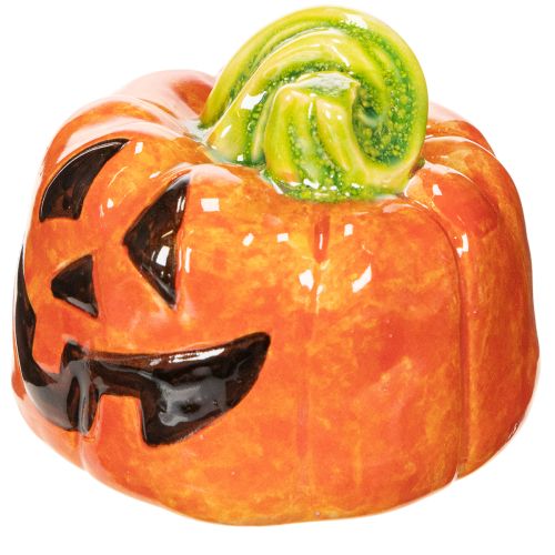 Dekorativ pumpafigur i keramik för höst och Halloween, 8 cm | Floristik24.se