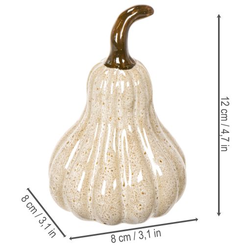 Dekorativ pumpa i keramik, höstlig bordsdekoration, 12 cm | Floristik24.se