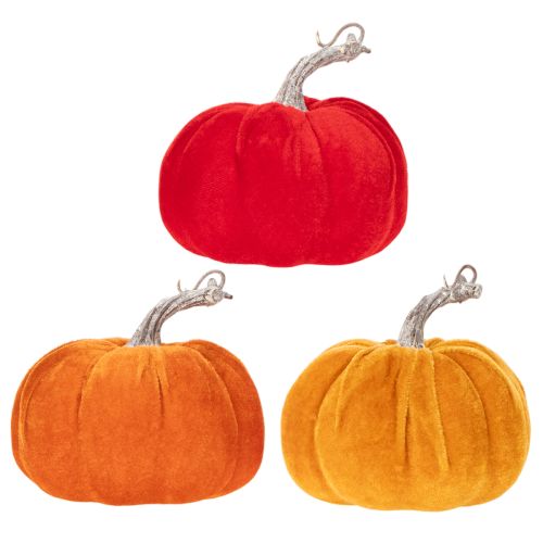 Tygpumpa som bordsdekoration, höstdekoration, 13 cm, 3 stycken | Floristik24.se