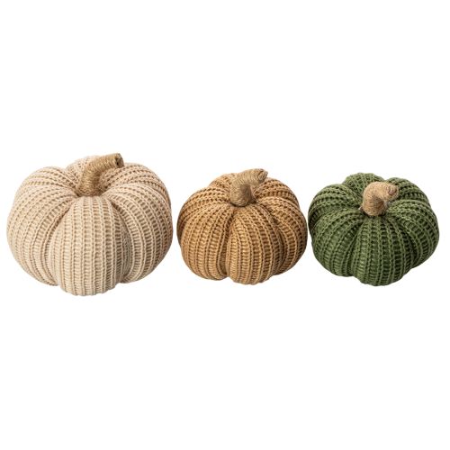 Dekorativa stickade pumpor, höstdekoration, 10 cm, 6 stycken | Floristik24.se