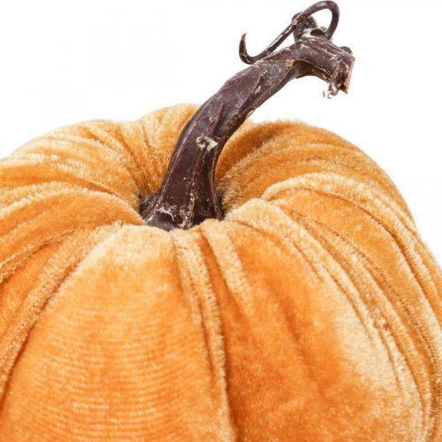 Floristik24 Pumpa dekoration höst orange brun flockad Ø12cm 3st