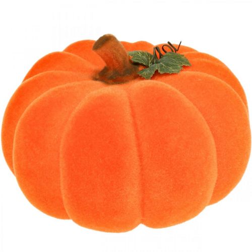 Pumpa deco orange stor Flockad höstdekor Ø30cm