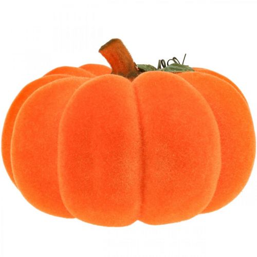 Floristik24 Pumpa deco orange stor Flockad höstdekor Ø30cm